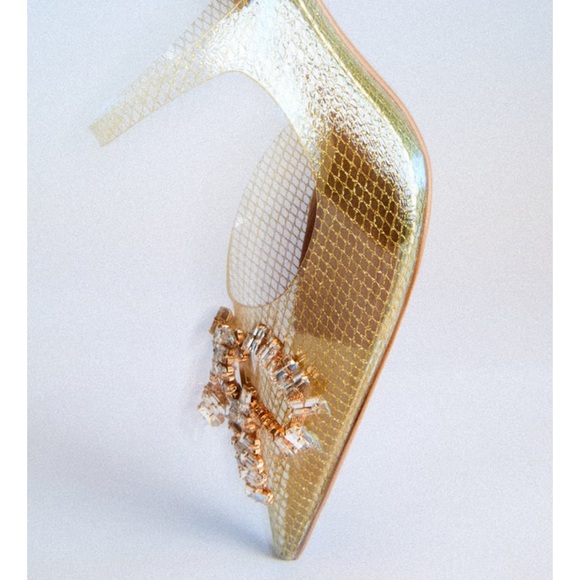 ZARA High Heel Vinyl Slingback Mules - Picture 6 of 7